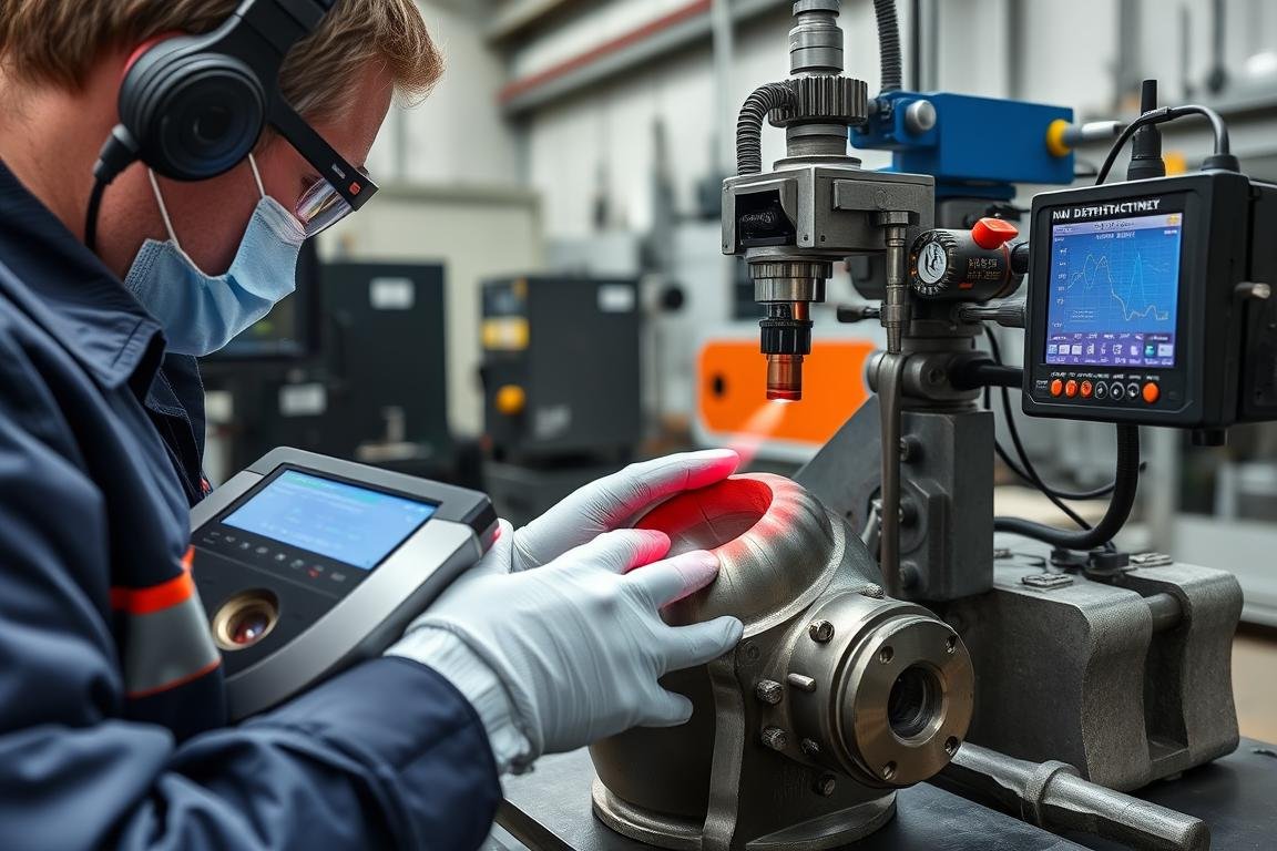 Non-destructive testing of a forged steel component