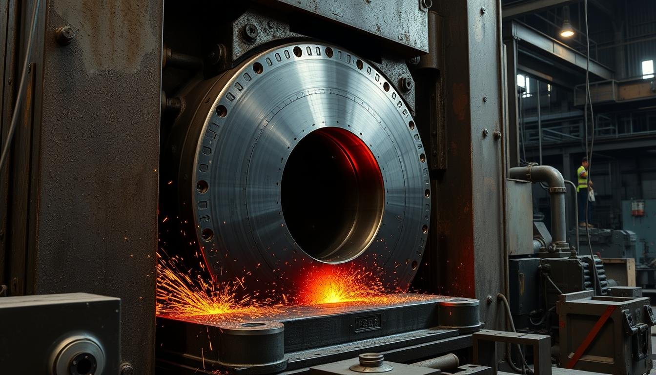Open die forging process for large steel components