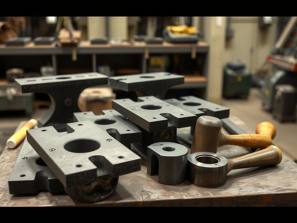 Open-die forging tools showing flat and simple shaped dies