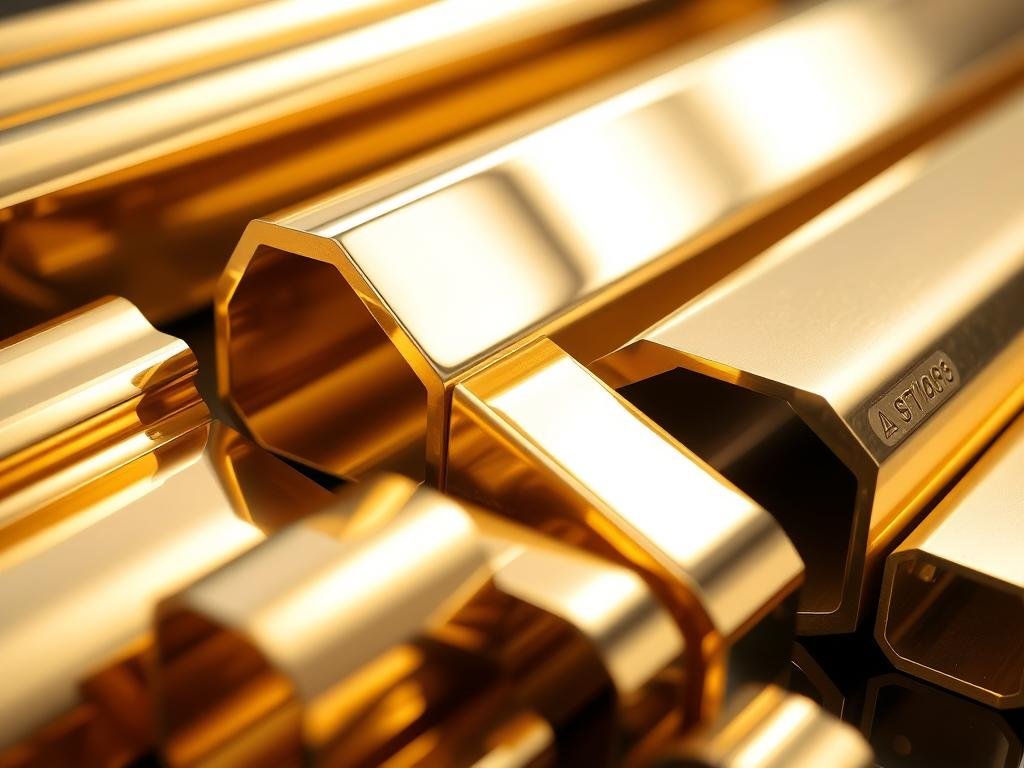 Polished brass extrusion components with mirror-like finish