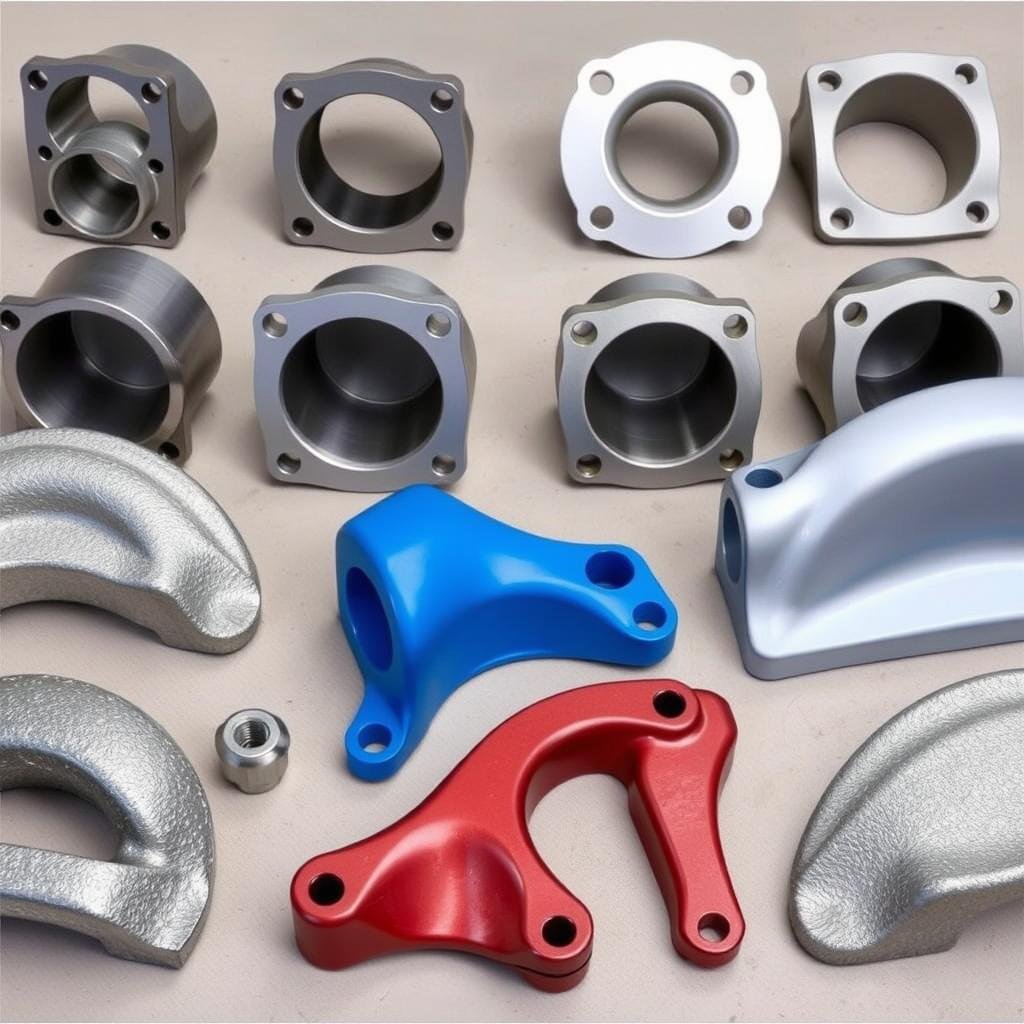 Powder coated aluminum forgings with textured finish