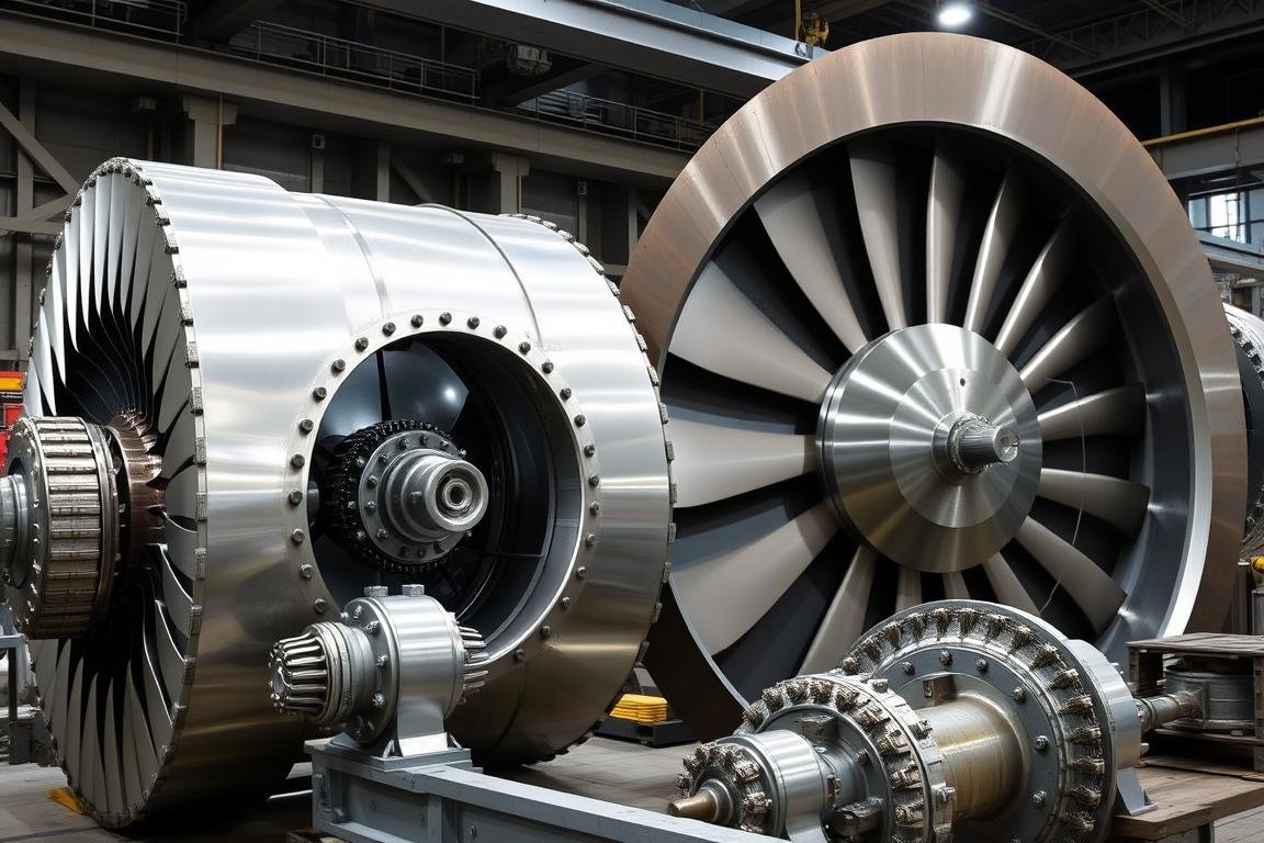 Power generation forged components including turbine disks