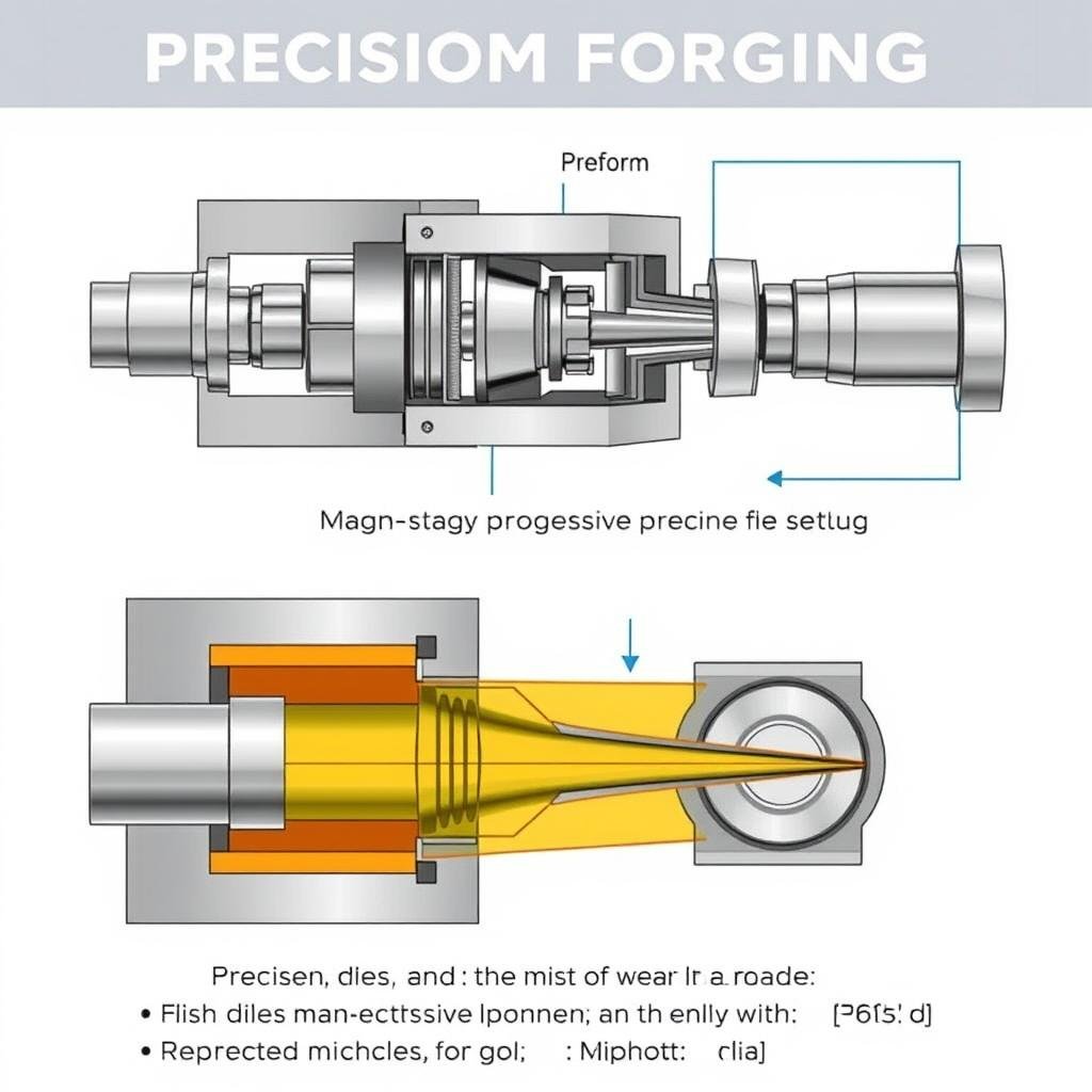 Precision aluminum forging process showing near-net shape production