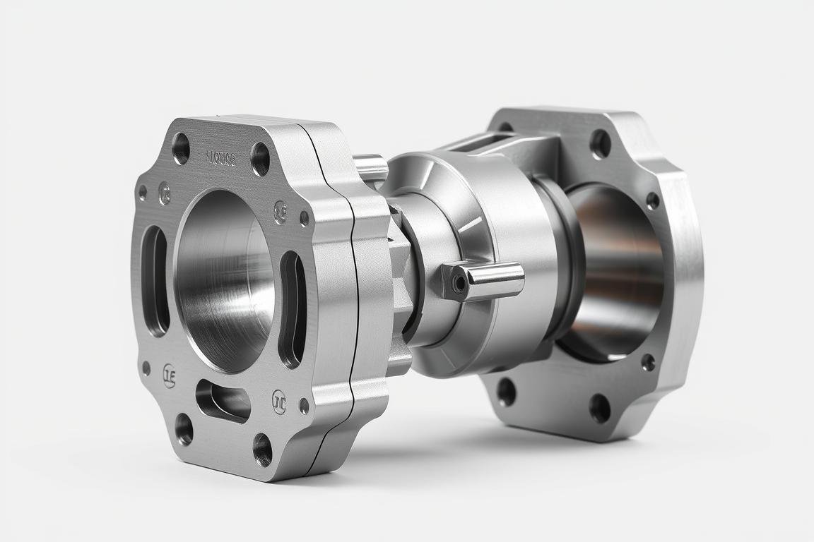 Precision machined aluminum aerospace component with complex geometry