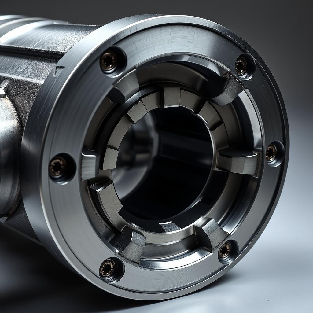 Precision machined steel crankshaft showing complex geometry and surface finish Precision machined steel crankshaft showing complex geometry and surface finish