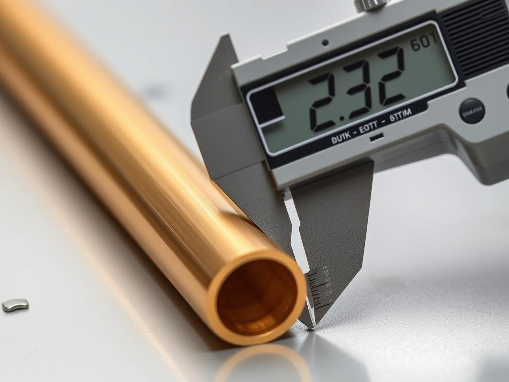 Precision measurement of brass extrusion tolerances using digital calipers