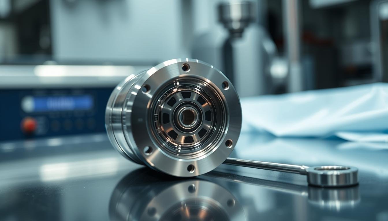 Precision medical device component machined from stainless steel billet