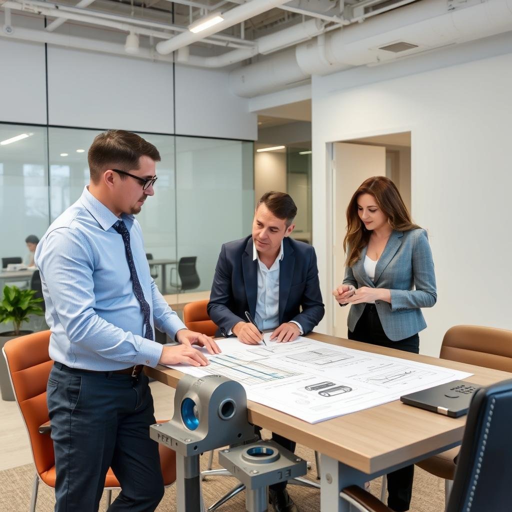 Professional meeting between supplier and client