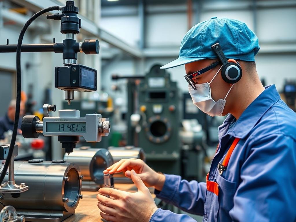 Quality control inspection of aluminum forged components at MAIKONG Quality control inspection of aluminum forged components at MAIKONG