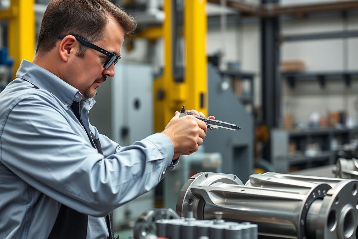 Quality control inspection of aluminum forged components at MAIKONG