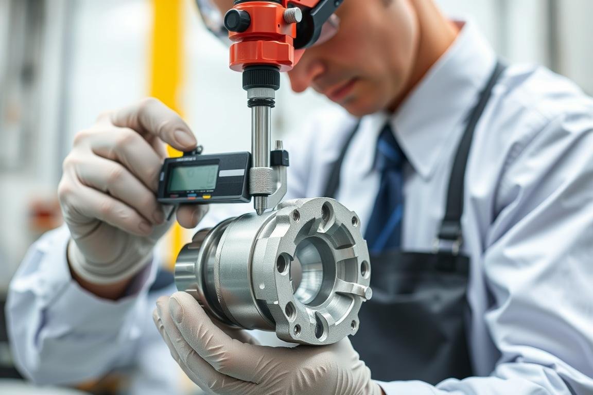 Quality control inspection of aluminum forged components at MAIKONG facility