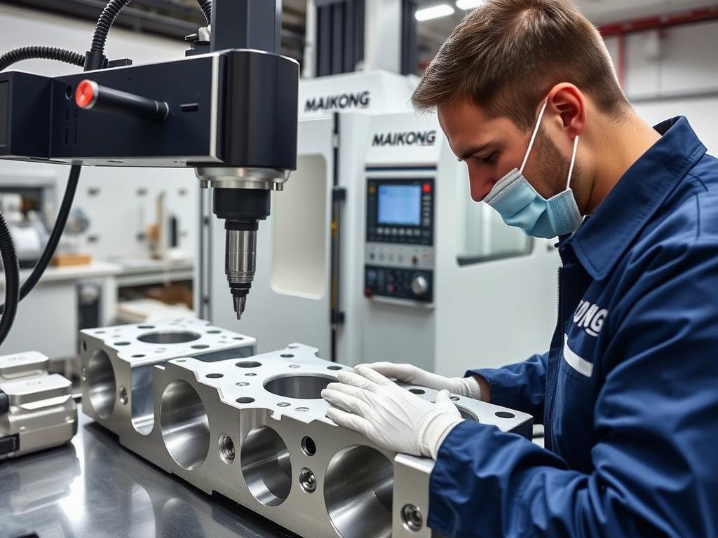 Quality control inspection of aluminum forged parts at MAIKONG