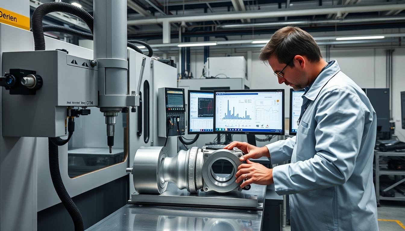 Quality control inspection of aluminum forged parts at MAIKONG facility