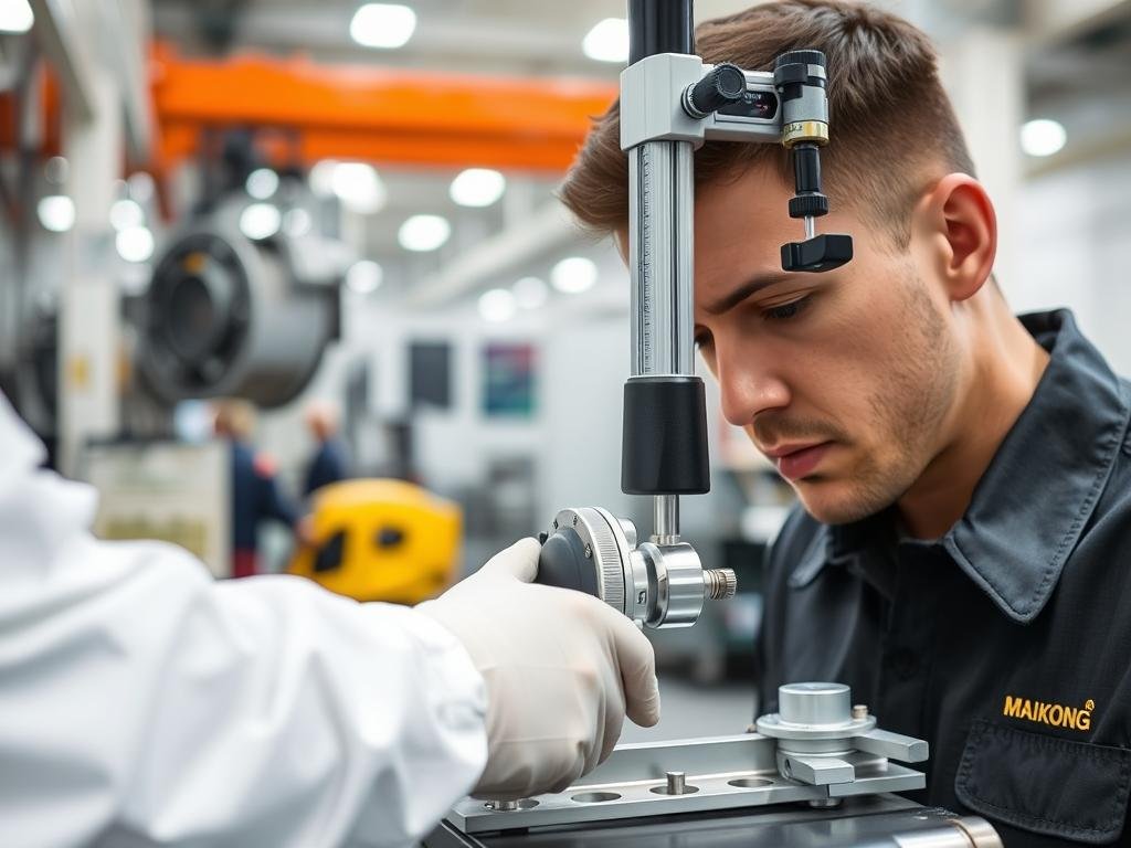 Quality control inspection of aluminum forged parts at MAIKONG facility Quality control inspection of aluminum forged parts at MAIKONG facility