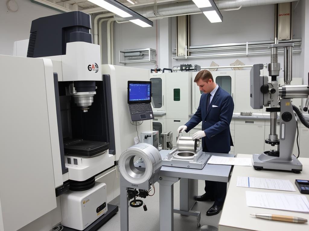 Quality control inspection of aluminum forgings with advanced measuring equipment