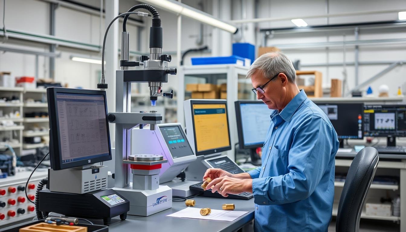 Quality control inspection of brass extrusion components with advanced measurement equipment - https://maikongforge.us Quality control inspection of brass extrusion components with advanced measurement equipment - https://maikongforge.us