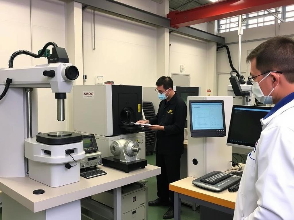 Quality control inspection of hot forged aluminum components at MAIKONG