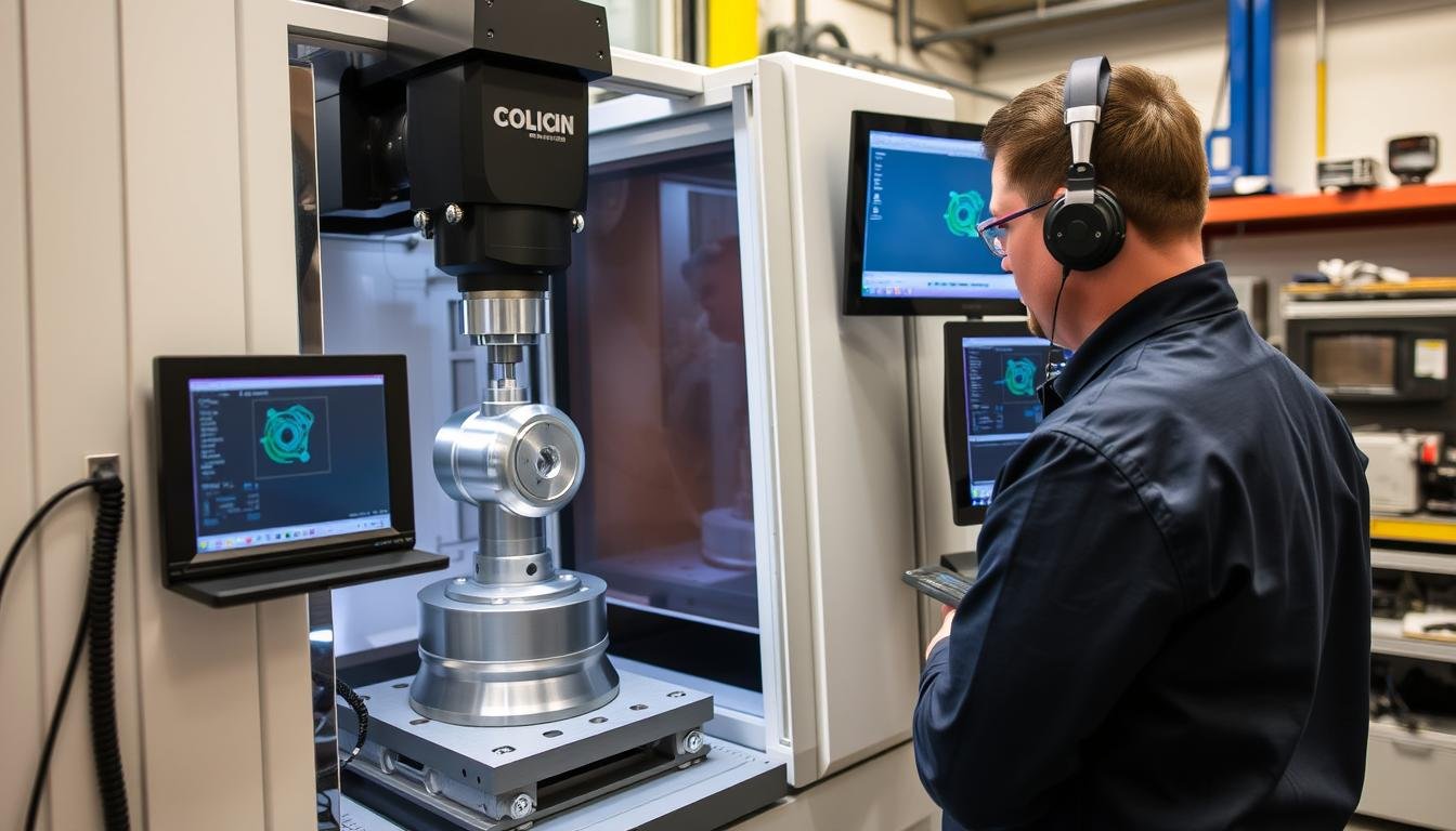 Quality control inspection of machined forged aluminum center components Quality control inspection of machined forged aluminum center components