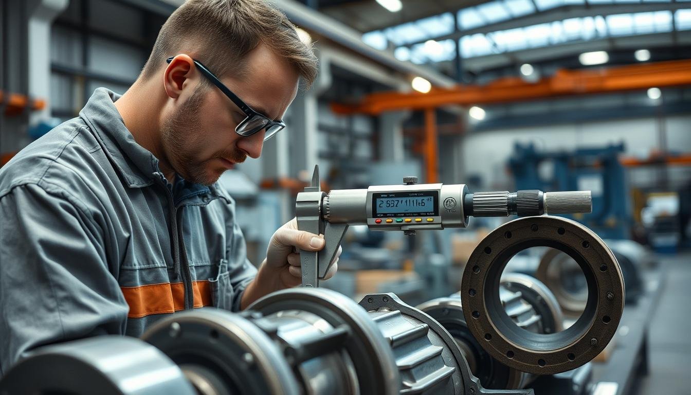 Quality control inspection of metal forge parts at MAIKONG