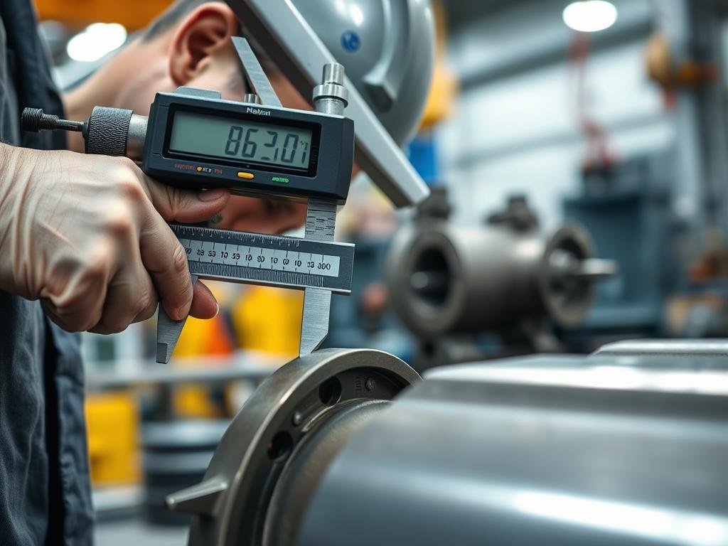 Quality control inspection of steel forged components at MAIKONG