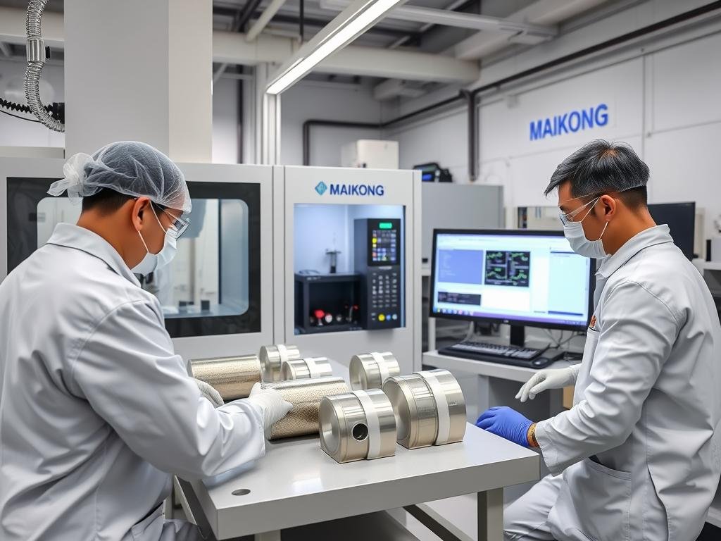 Quality control laboratory at MAIKONG testing aluminum components Quality control laboratory at MAIKONG testing aluminum components