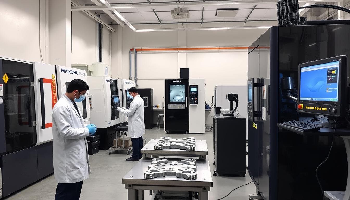 Quality control laboratory at MAIKONG testing aluminum forged components