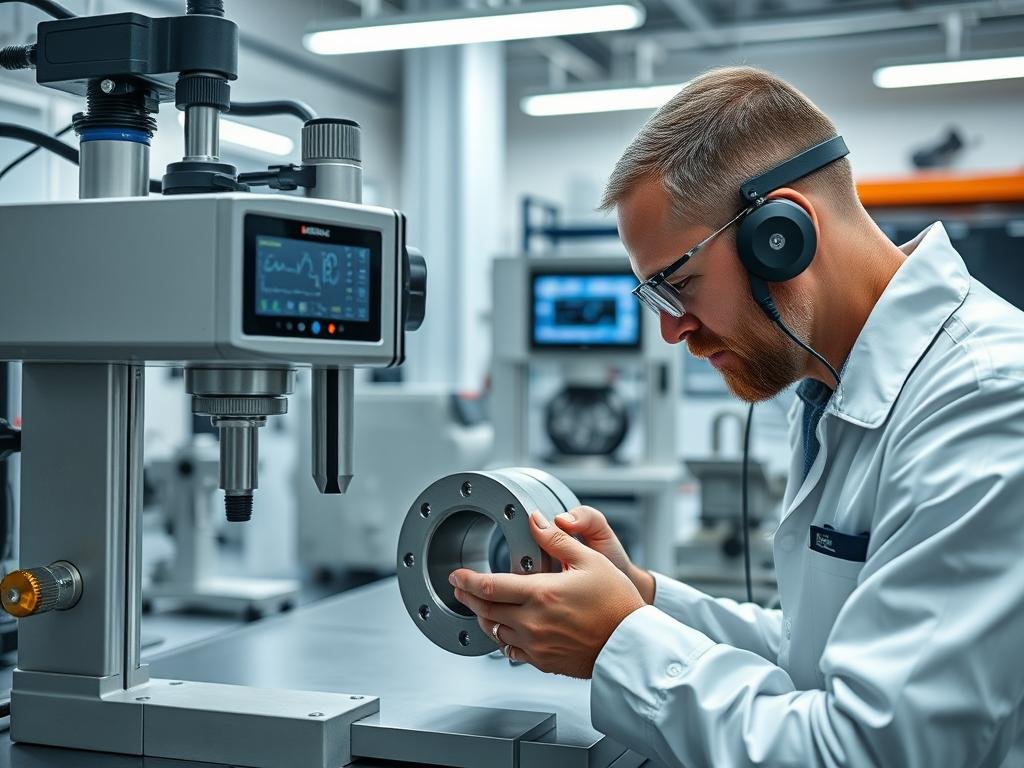 Quality inspection of aluminum forged parts using precision measurement equipment Quality inspection of aluminum forged parts using precision measurement equipment