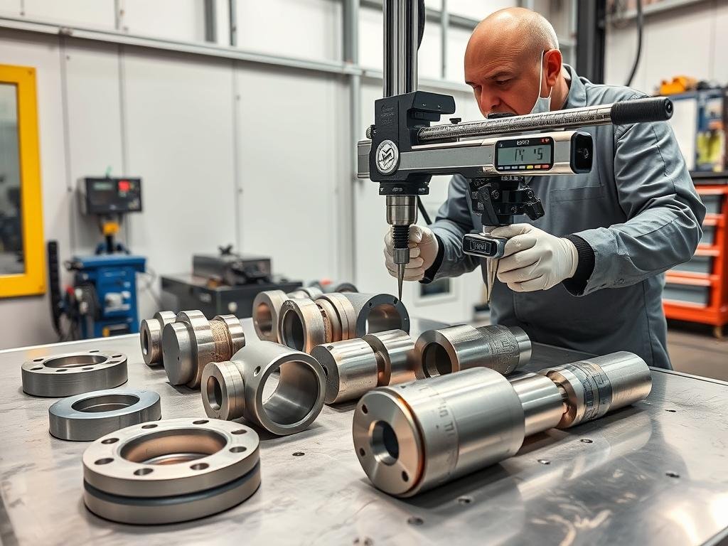 Quality inspection of forged components with measuring equipment