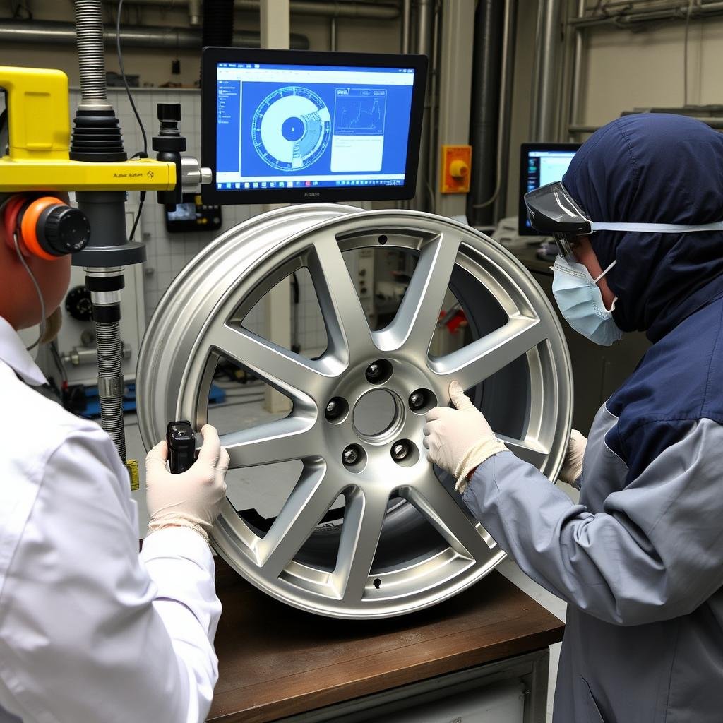 Quality testing of aluminium forged wheel Quality testing of aluminium forged wheel