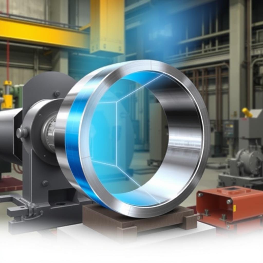 Rolled ring forging process creating a seamless metal ring