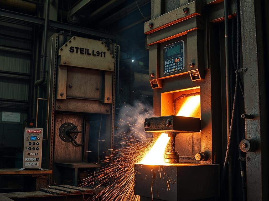 Steel forging operation at MAIKONG manufacturing facility