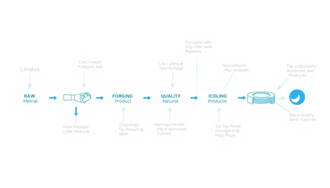 Step-by-step aluminum forging process diagram showing the complete workflow at MAIKONG Step-by-step aluminum forging process diagram showing the complete workflow at MAIKONG