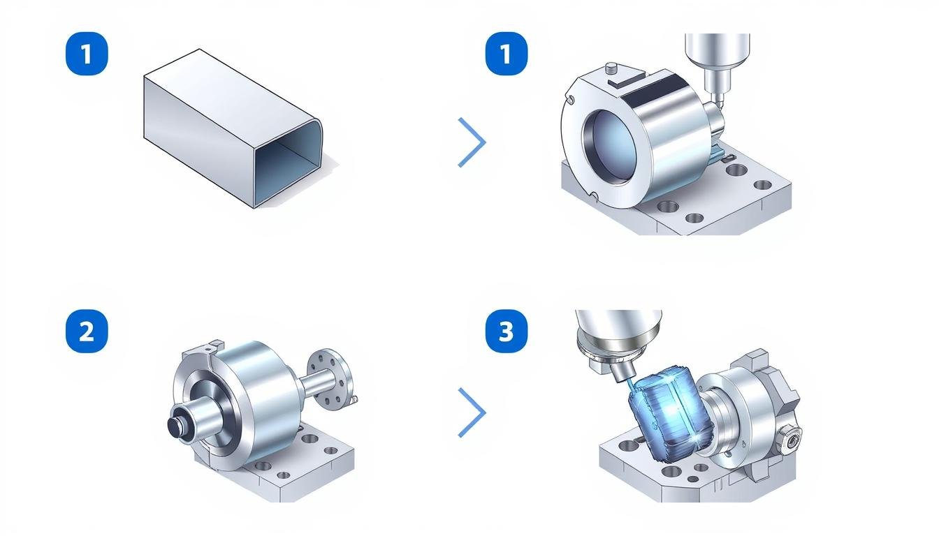 Step-by-step billet machining process