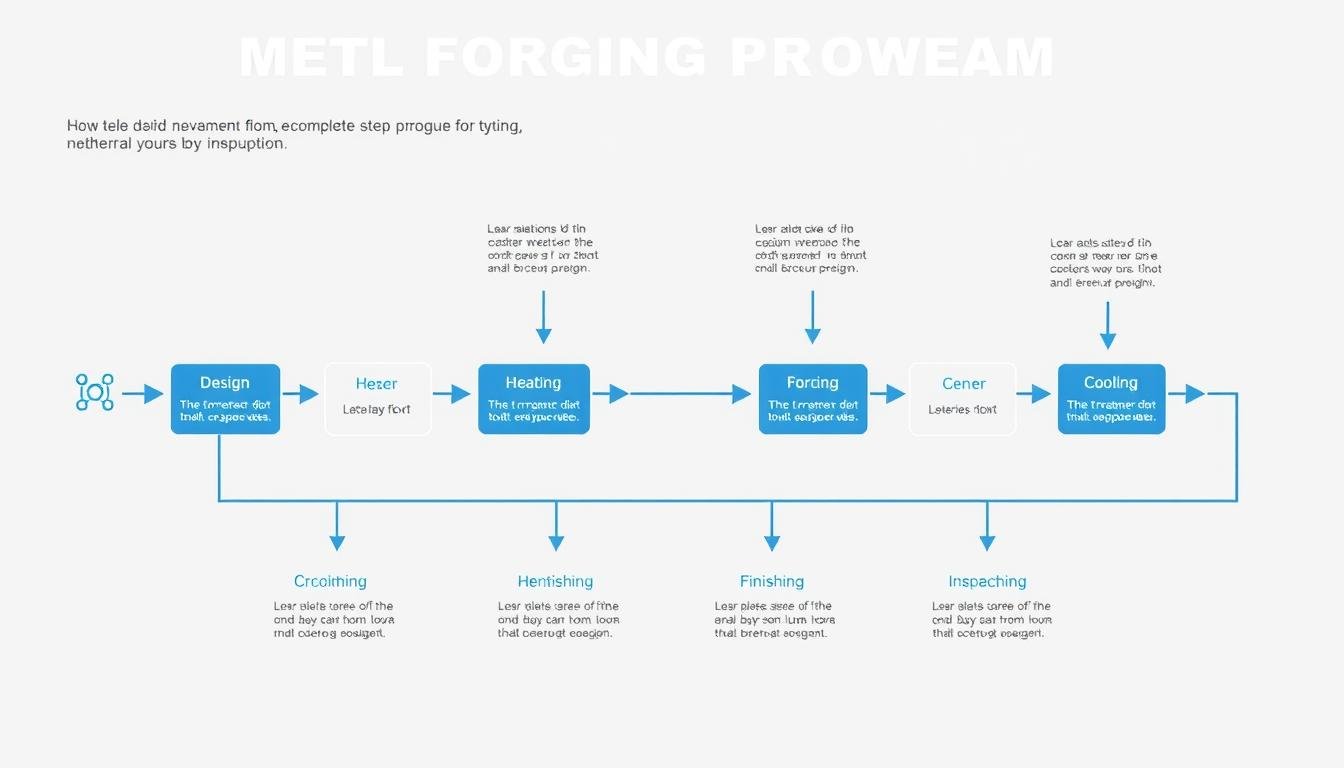 Step-by-step metal forging procedure flowchart showing the complete process