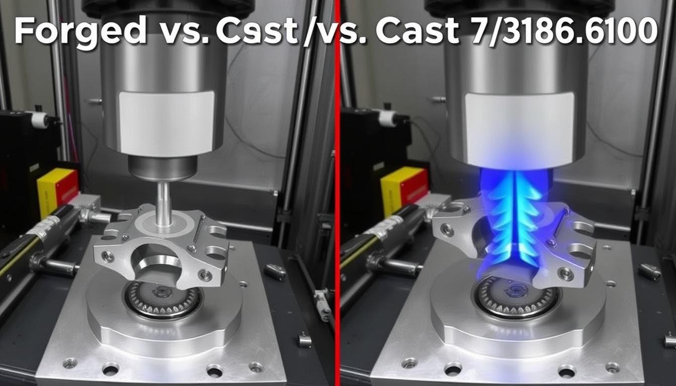 Stress test comparison between forged and cast 7075 aluminum components