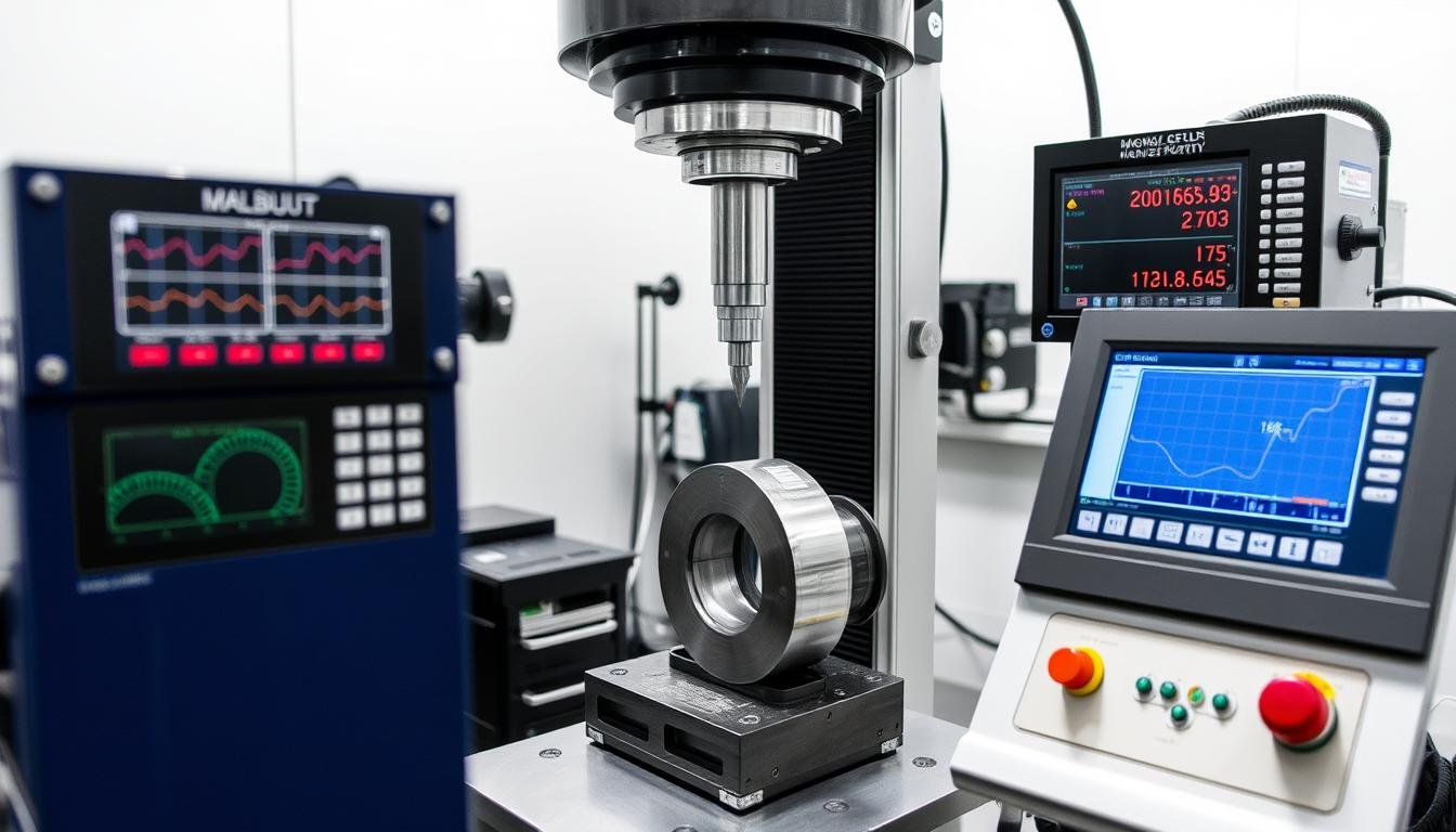 Stress testing of metal forge components showing superior mechanical properties
