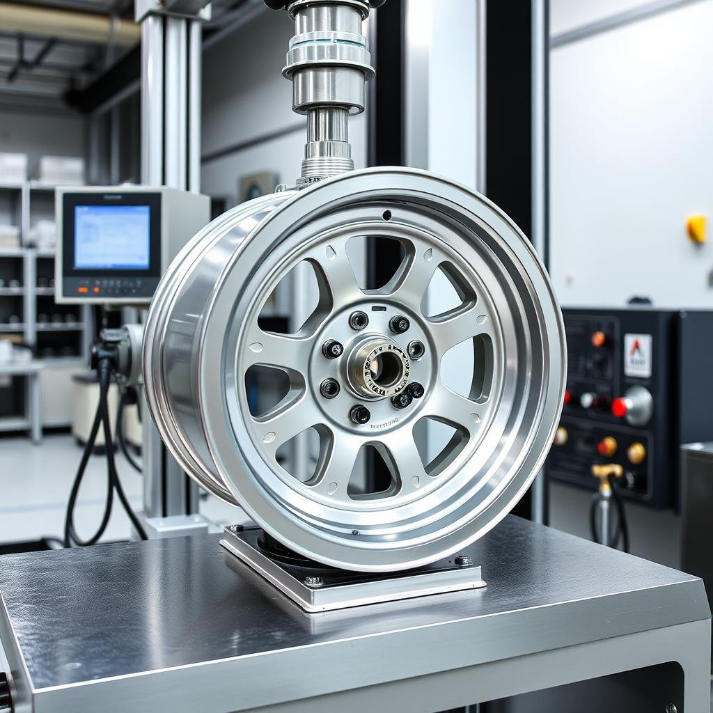 Structural testing of machined forged aluminum center wheel Structural testing of machined forged aluminum center wheel