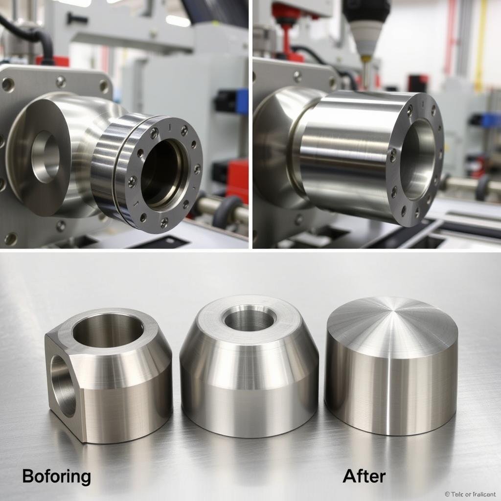 Surface finishing operations on machined components