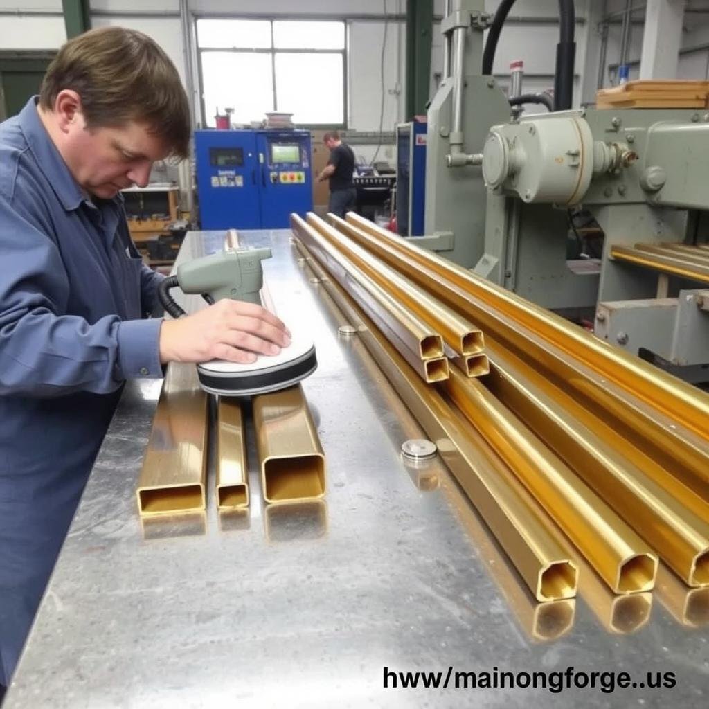 Surface finishing process for brass extrusion products