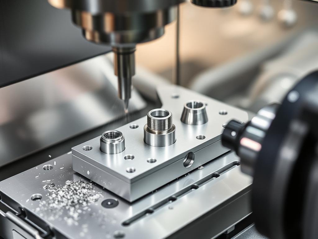 Swiss-type machining of small aluminum center components Swiss-type machining of small aluminum center components