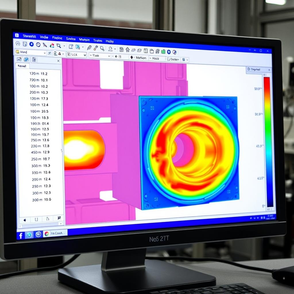 Thermal analysis showing temperature distribution in forging