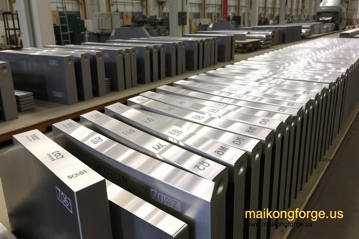 Various aluminum alloy billets ready for forging process