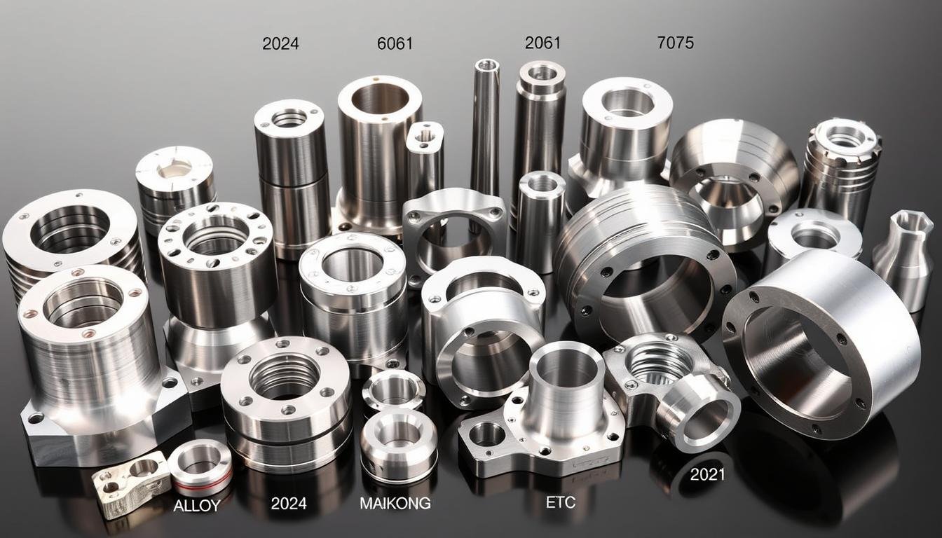 Various aluminum alloy forgings produced by MAIKONG showing different finishes and properties