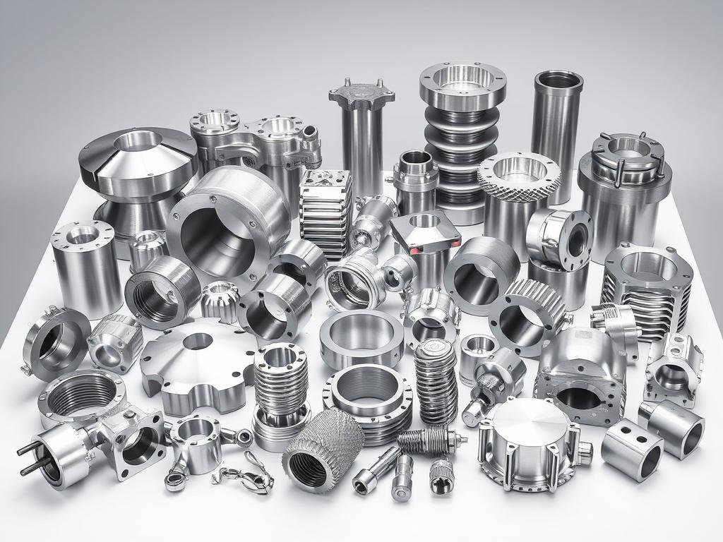 Various aluminum forged components for different industrial applications Various aluminum forged components for different industrial applications