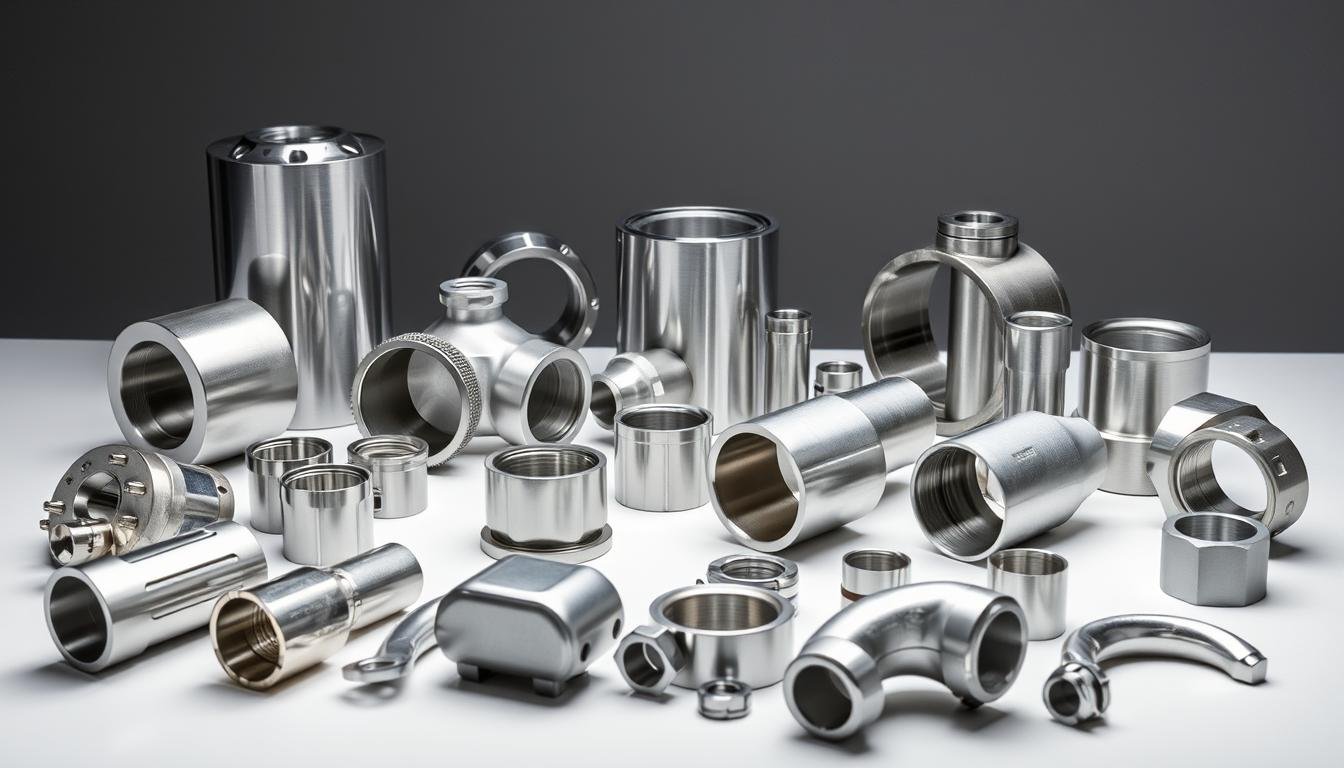 Various aluminum forged components used in different industries