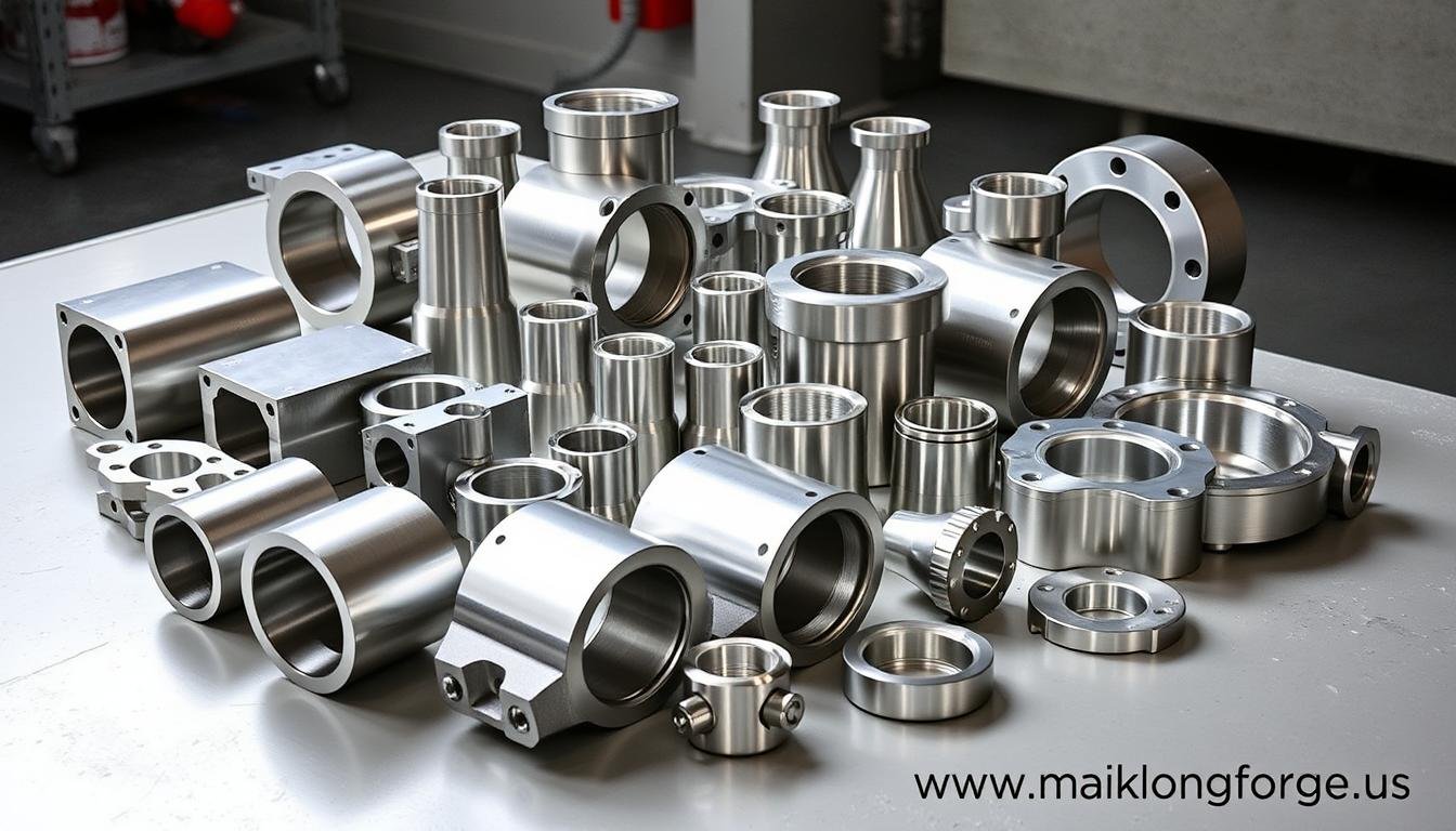 Various aluminum forged parts showing different alloys and applications