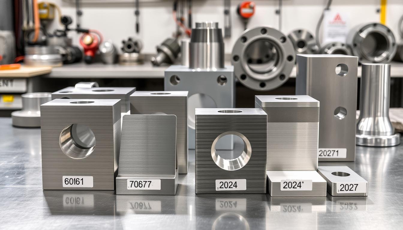 Various aluminum forging alloys displayed with their industrial applications