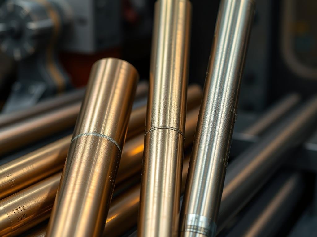 Various brass alloy billets prepared for the extrusion process