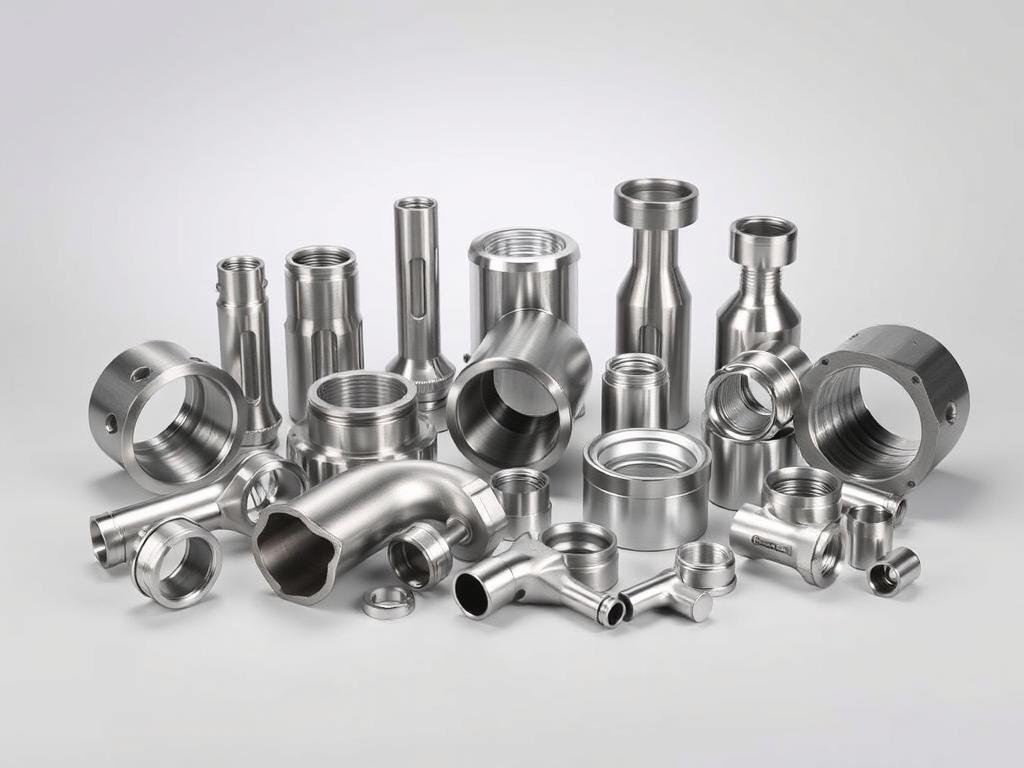 Various cold forged aluminum parts showing precision and surface finish