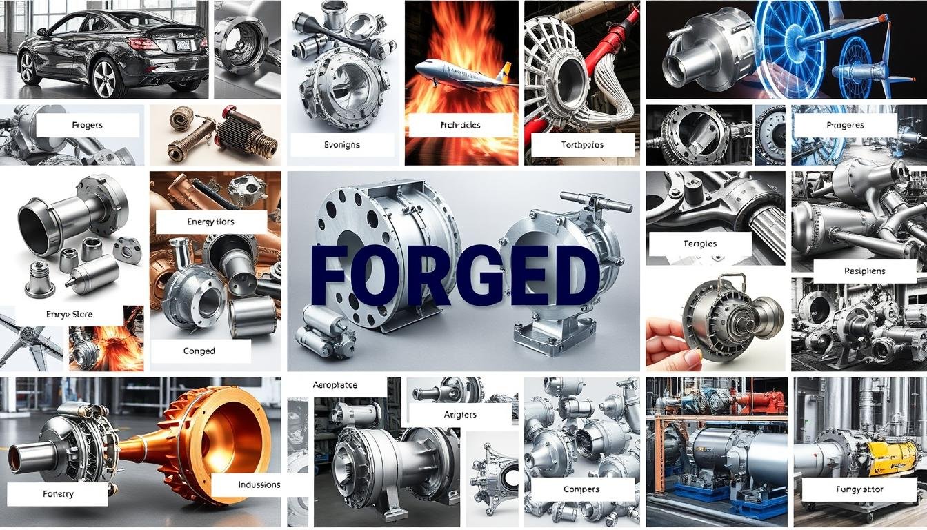 Various industry applications of components manufactured using forging press technology